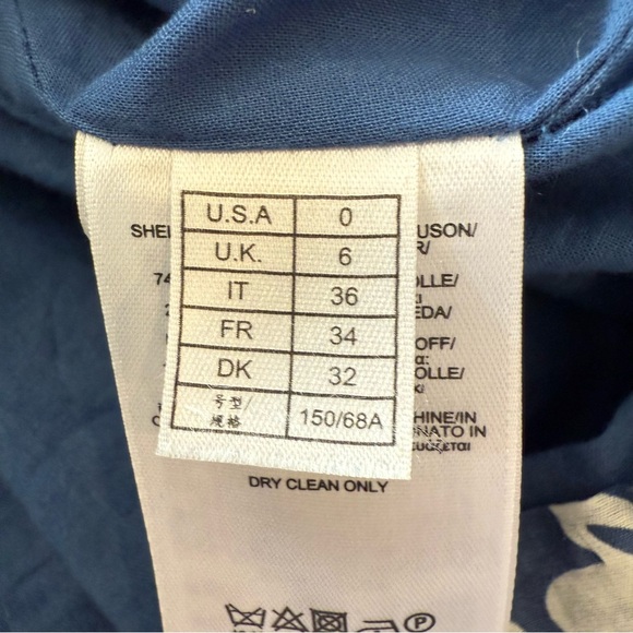 Brooks Brothers Women’s Dress Blue White Floral Size 0 Silk Cotton Blend - Picture 16 of 16